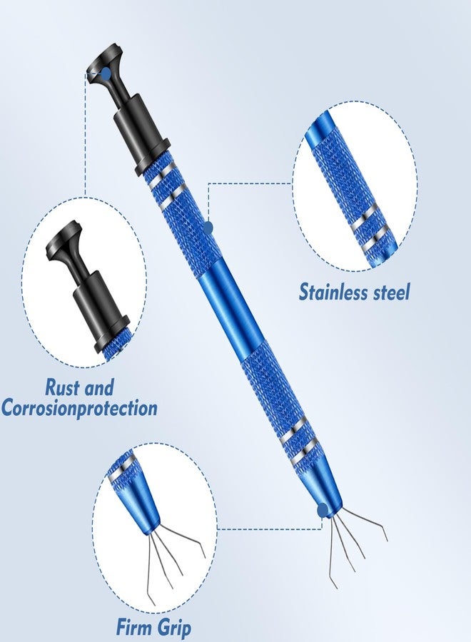 Tedux 3 Pcs Jeweler's Pick Up Tool, Piercing Ball Grabber Tool with 4 Prongs, Piercing Tools for Changing Jewelry for Tiny Objects Diamond Nail (Gold Blue Black) - Image 4